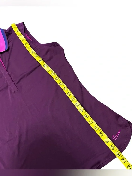 Nike Golf Dri Fit Purple Sleeveless Polo Blouse Top Size Large Pickleball Tennis - Picture 7 of 8